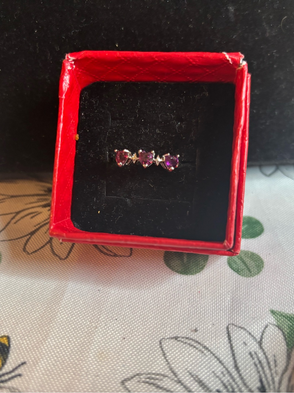Triple Purple Garnet Ring